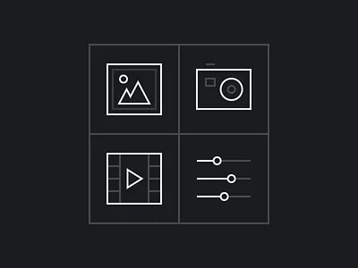 Nav Icons for Precision Camera adjustment camera icons photo play settings video