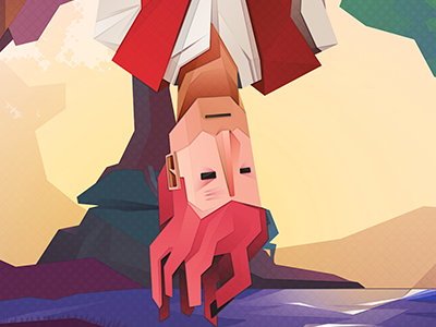The Hanged Man card geometric hanged man low poly lowpoly tarot vector