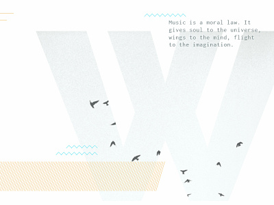 Poster W birds minimal poster print swizz w wings