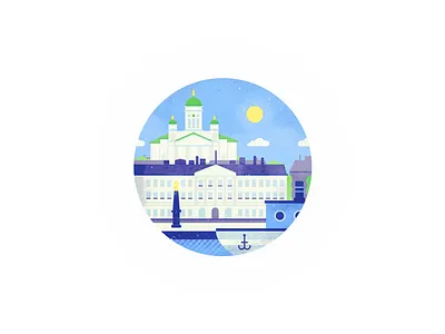 Helsinki architecture boat building church city helsinki illustration landmark lanscape market pattern texture
