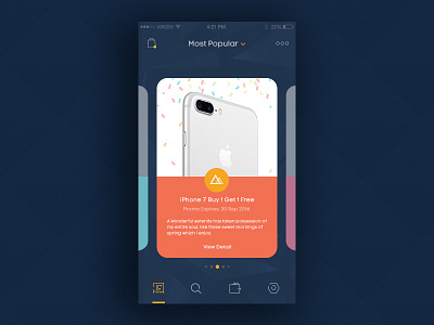 Coupon Promo App Screen app app screen color concept coupons design iphone pallette promo ui ux