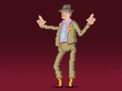 Unused dancing sprite for a game 8bit dance game hat loop pixel sprite suit tie unused