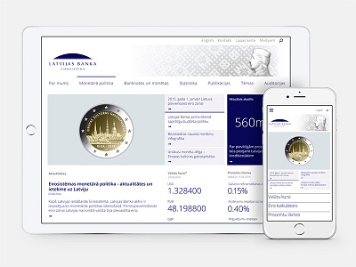 Bank of Latvia website bank design monochrome responsive simple ui ux website