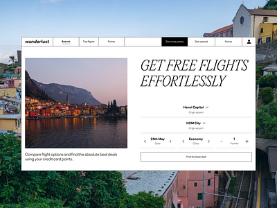 Wanderlust Exploration - Search Free Flights design ui web