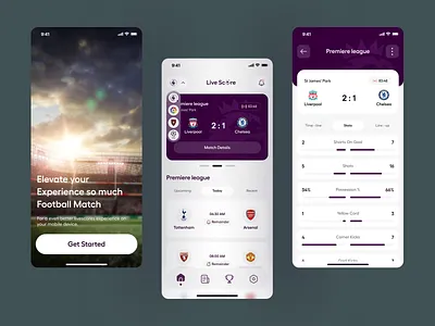 Football Livescore App ballscore football app football live football score league liga live app live score live update match mobile app design modern sports product design schedule scoreboard scoreboard sport soccer sport app sport mobile tournament