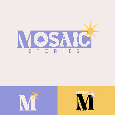 Mosaic Stories | Logo abstract art clean concept creative design geometric graphic illustration logo minimal modern narrative simple story symbolic typography vector visual