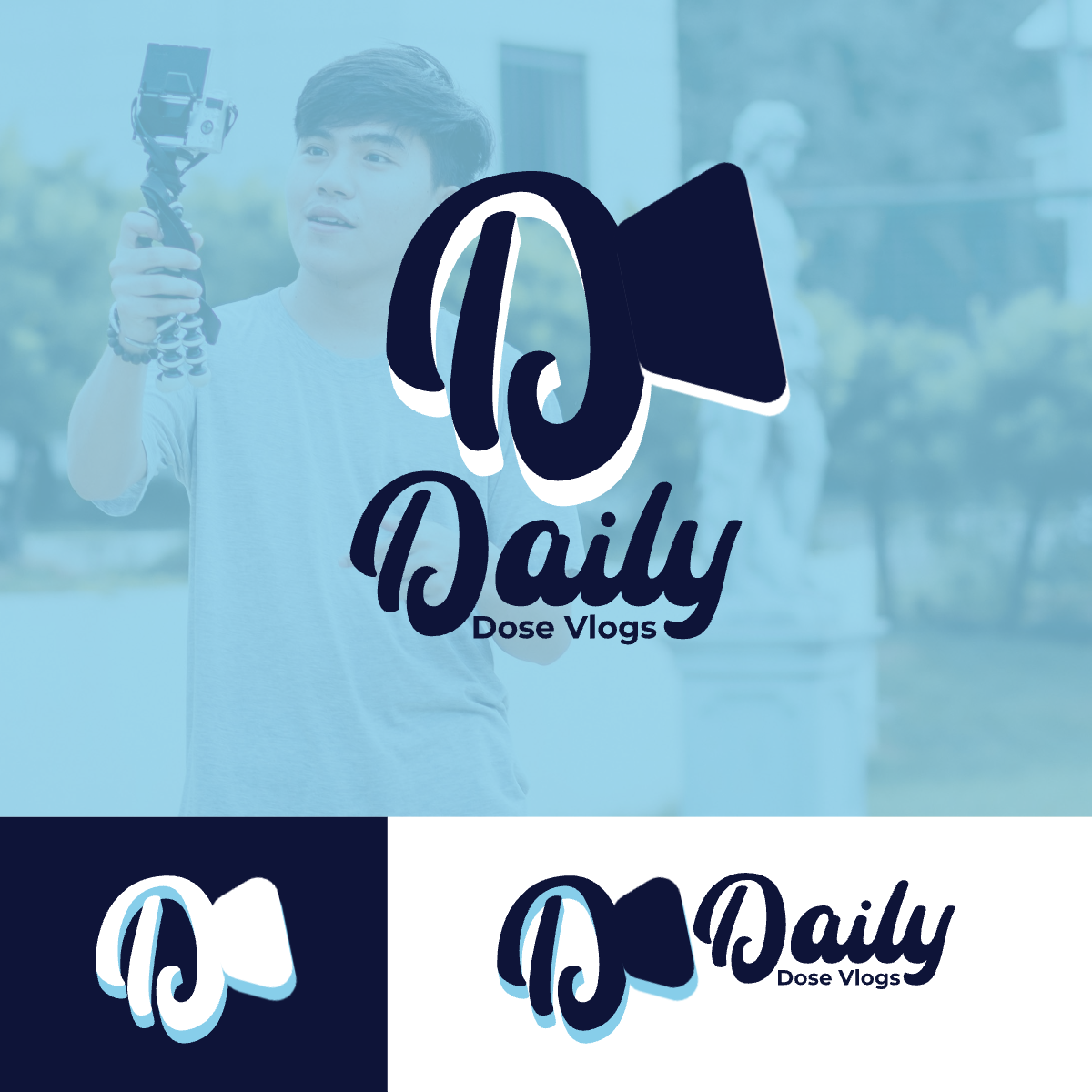 Daily Dose Vlogs | Logo blog branding channel clean content daily digital flat graphic logo media minimal modern simple social typography vector video vlog