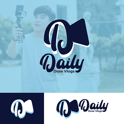 Daily Dose Vlogs | Logo blog branding channel clean content daily digital flat graphic logo media minimal modern simple social typography vector video vlog