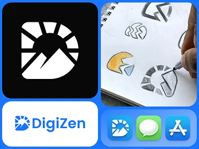 Brand Identity, for DigiZen – A Tech-Driven, Logo app logo brand branding decentralized design gradient logo icon logo logo design modern logo saas software logo startup logo tech company technology logo web3