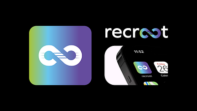 recroot app London app brand app london brand design branded collateral branding concept connect design freelancer designer global graphic design logo logo app london london business rebrand sleek symbol design ui uk