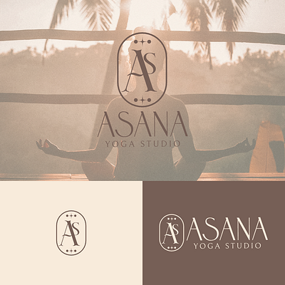 Asana Yoga Studio Logo abstract balance clean elegant fitness geometric harmony health lineart logo mindfulness minimal peace simple spirituality symbolic vector wellness yoga zen