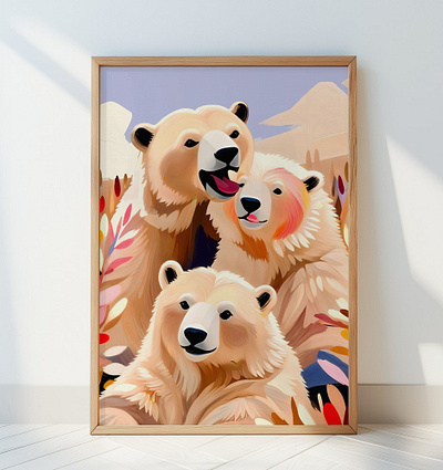 Polar Bears colorful graphic design