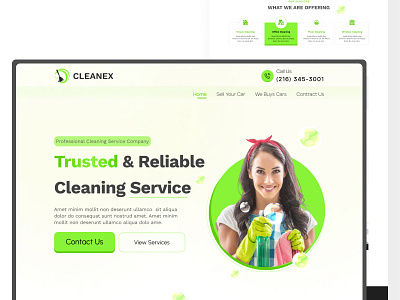 Cleanex – Vibrant & Modern Cleaning Service Website UI cleaning website figma design modern ui ui ux vibrant