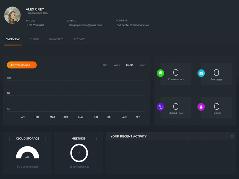 Example of Statistics Page Animated - Chat App #8