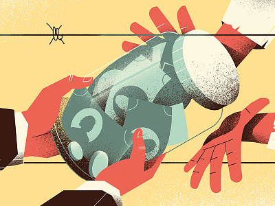 Fast Company company editorial fast hands illustration magazine money refugee