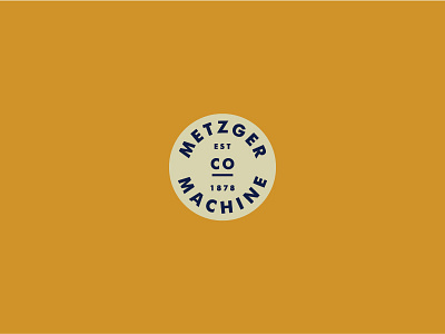 Metzger Lockup (Part Two) badge cincinnati circle logo mustard navy simple