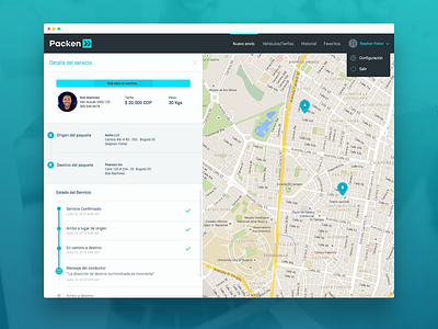 Packen UI - Web App app delivery design loading map service steps ui web