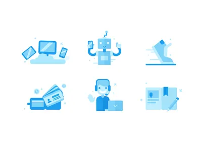 Inssta Icons character flat icons illustration robot