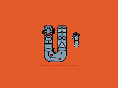 U is for Ultron 🤖 avengers comics logo marvel the super letters ultron vector