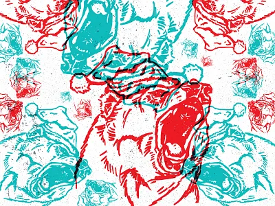 Christmasbear bear christmas design holiday illustration pattern santa