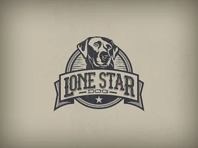 Lone Star Dog banner brand branding dog dog food emblem labrador logo logotype seal shield
