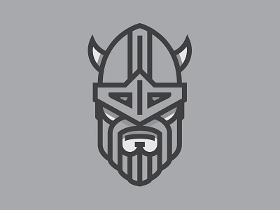 Viking Head beard grey helmet norse north scandinavian simple thicklines viking