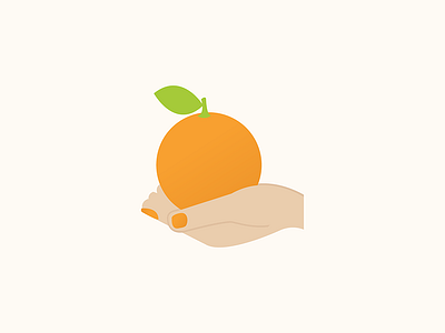 A Large Orange hand icon large leaf nail polish nails orange vector