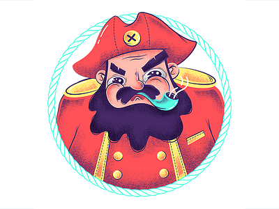 Captain Pirate design icon illustration navy pirate rope sea skull vector
