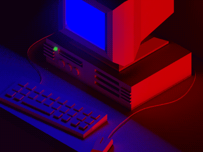 666 Mhz 3d 666 c4d cinema4d computer lowpoly retro screen