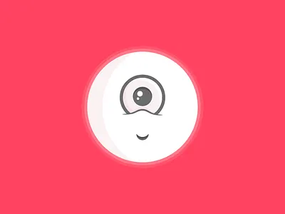 Firefly ball button eye face firefly red smile white