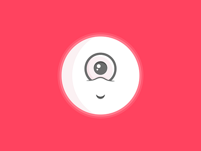 Firefly ball button eye face firefly red smile white