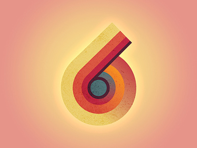 Number Six. color logo number six vector