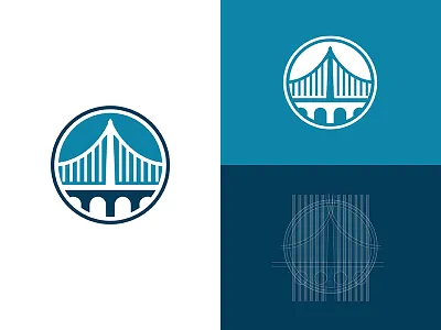 Bridgeview IT badge branding bridge bridge logo icon identity logo vector view