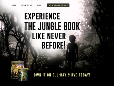 Landing Page // Daily UI 003 003 dailyui disney dvd jungle book landing movie page