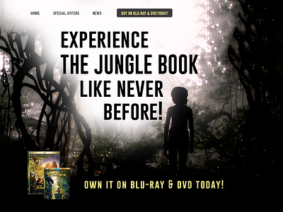 Landing Page // Daily UI 003 003 dailyui disney dvd jungle book landing movie page