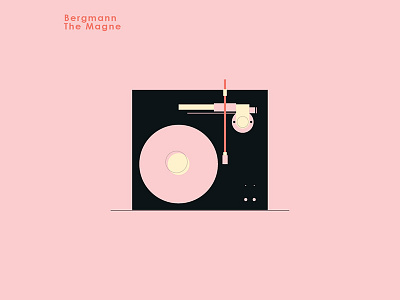 Bergmann - The Magne icon lp minimal product design record player vector illustration