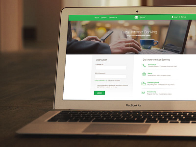 Internet Banking Login login mockup webdesign