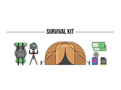 Survival Kit backpack beans dslr kickstarter survival tent tickets travel tripod