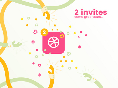 I got two invites designer dribbble invitation invites join shot welcome