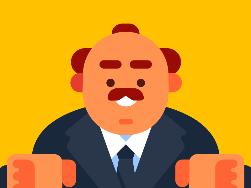 Big Boss angry animation boss businessman character flat gif happy mad