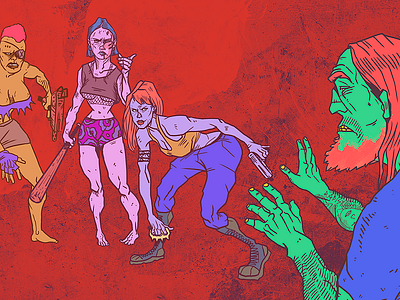 Cover Art Woman Fighters - WIP comic cover art fighters girl power illustration killer rapist redneck woman