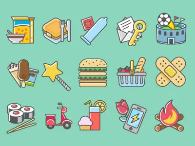 Glovo Categories categories flat food glovo icons illustration send