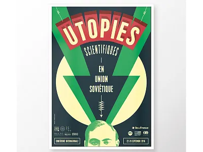 Poster "Utopies Scientifiques en Union Soviétique" graphic design poster