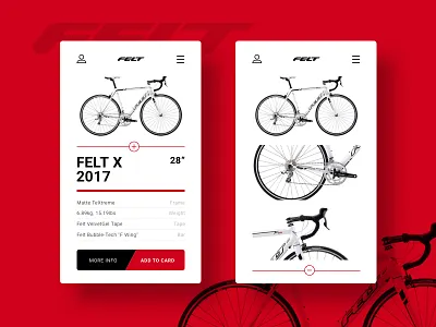 FELT Bikes app black clean design digital digital design interface red simple ui ux