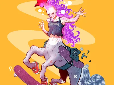 Kick-kick-flip-flip applepencil characterdesignchallenge fantasy illustration ipadpro