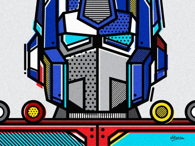 Optimus Prime abstract geometric illustration optimus prime patterns pop art robot transformers vector