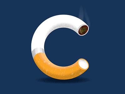 The Letter C aaronsaplhabet alphabet c cig cigarette letter lettering type typography
