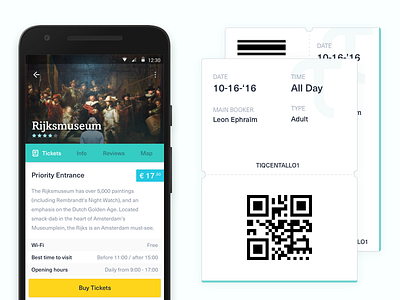 Tiqets Android app android app barcode mobile museum qr qr code ticket tickets tiqets token