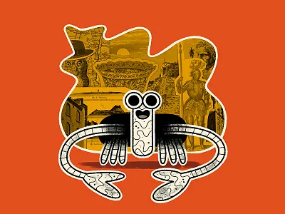 Hermit Crab 1 andrew kolb collage hermit crab illustration kolbisneat light grey art lab tiny homes