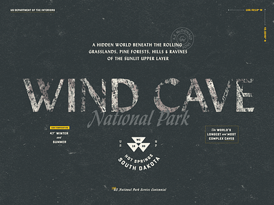 Wind Cave National Park national parks south dakota type type hike typography